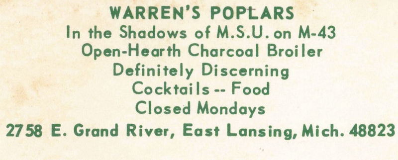 Warrens Poplars (Grapevine Restaurant) - Old Postcard